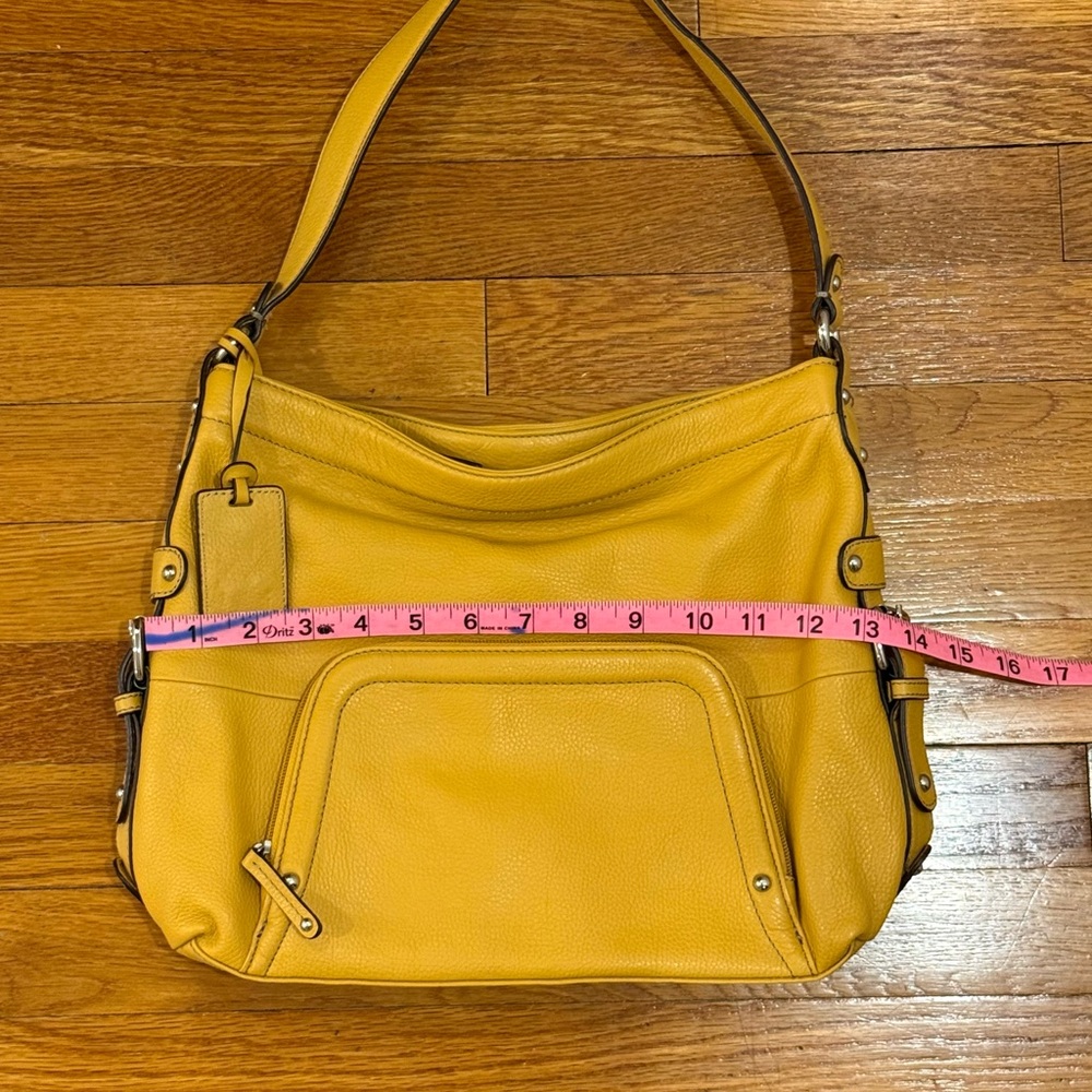 Yellow Tignanello Shoulder Bag; Leather Purse - Picture 3 of 6